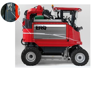 Bezpečné uzavření bočních dveří sklízeče hroznů